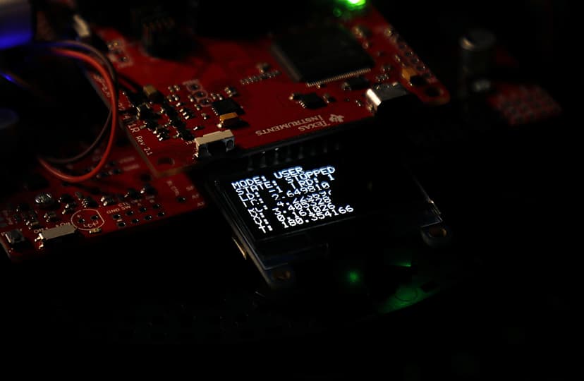 Image of the LED screen displaying odometry data